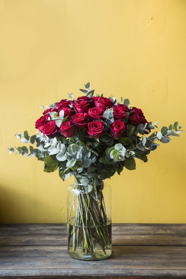 The Red Rose Bouquet Vase